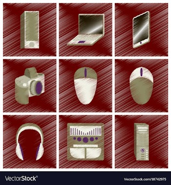 Assembly flat shading style icons gadgets vector image