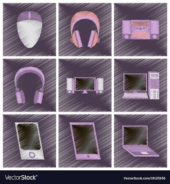 Assembly flat shading style icons gadgets vector image