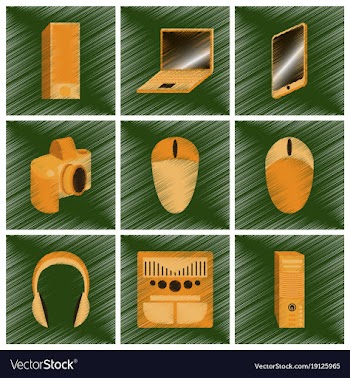 Assembly flat shading style icons gadgets vector image
