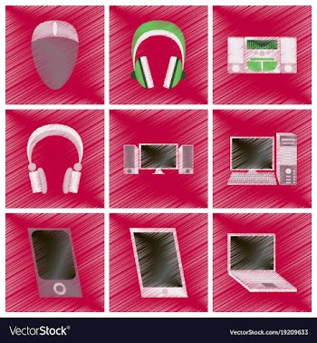Assembly flat shading style icons gadgets vector image