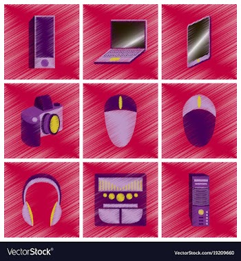 Assembly flat shading style icons gadgets vector image