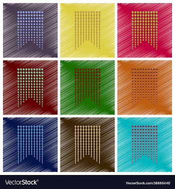 Assembly flat shading style icons garland vector image
