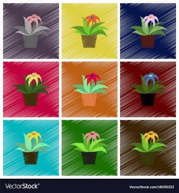 Assembly flat shading style icons geranium vector image