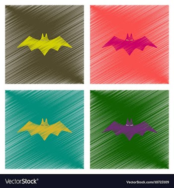 Assembly flat shading style icons halloween bat vector image