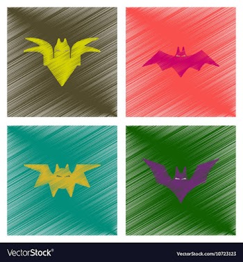 Assembly flat shading style icons halloween bat vector image