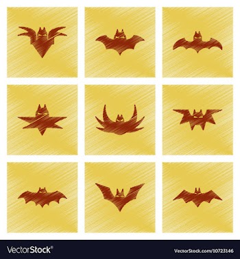 Assembly flat shading style icons halloween bat vector image