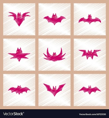 Assembly flat shading style icons halloween bat vector image