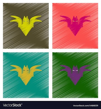 Assembly flat shading style icons halloween bat vector image
