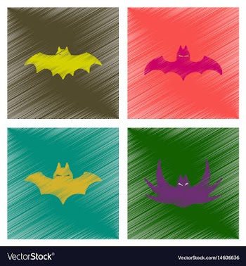 Assembly flat shading style icons halloween bat vector image