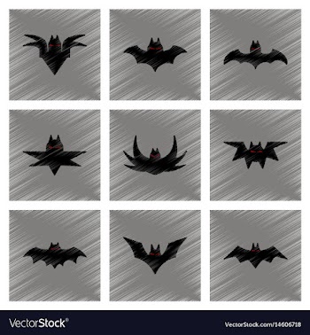 Assembly flat shading style icons halloween bat vector image