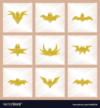 Assembly flat shading style icons halloween bat vector image