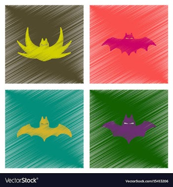 Assembly flat shading style icons halloween bat vector image