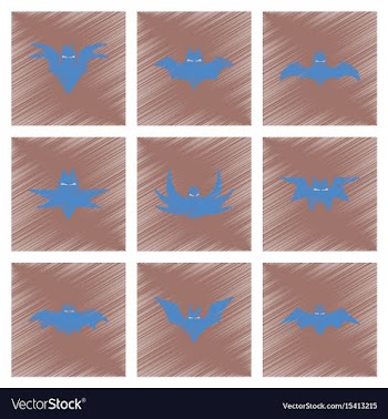 Assembly flat shading style icons halloween bat vector image