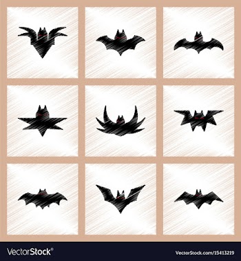 Assembly flat shading style icons halloween bat vector image