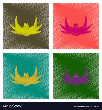 Assembly flat shading style icons halloween bat vector image