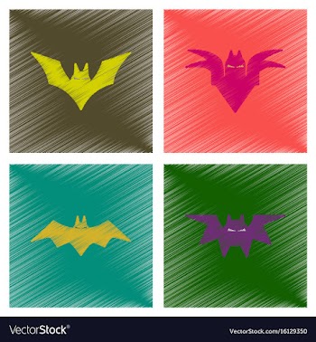 Assembly flat shading style icons halloween bat vector image