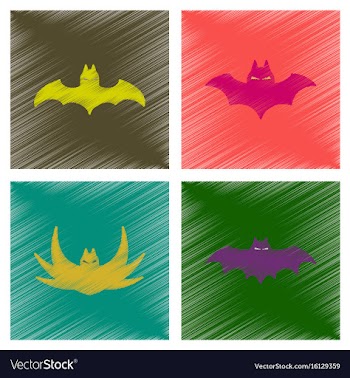 Assembly flat shading style icons halloween bat vector image