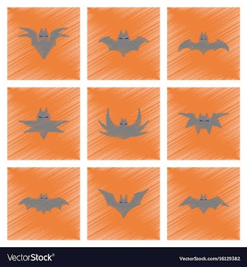 Assembly flat shading style icons halloween bat vector image
