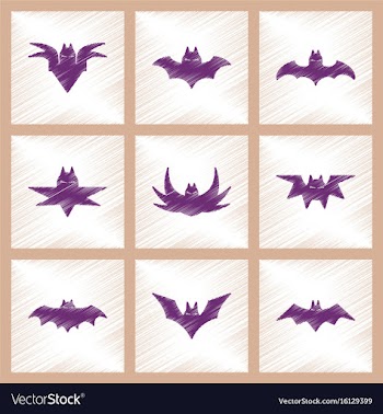 Assembly flat shading style icons halloween bat vector image