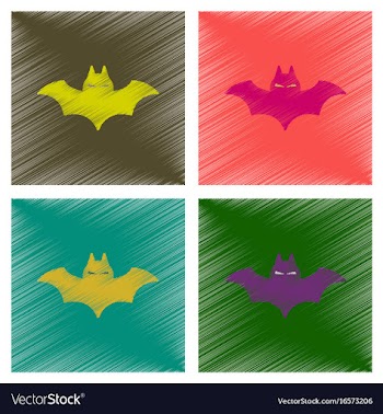 Assembly flat shading style icons halloween bat vector image