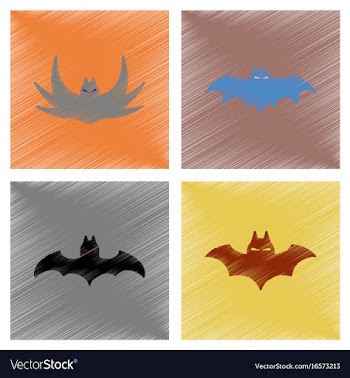 Assembly flat shading style icons halloween bat vector image