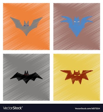 Assembly flat shading style icons halloween bat vector image