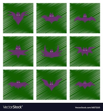 Assembly flat shading style icons halloween bat vector image