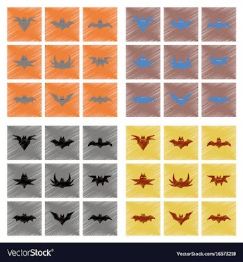Assembly flat shading style icons halloween bat vector image
