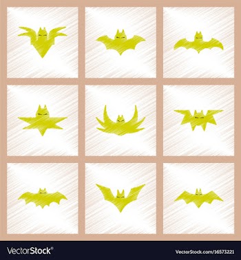 Assembly flat shading style icons halloween bat vector image
