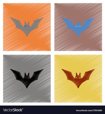 Assembly flat shading style icons halloween bat vector image