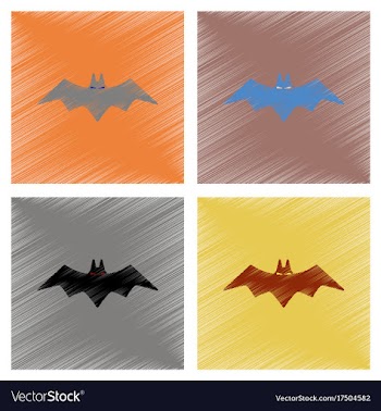 Assembly flat shading style icons halloween bat vector image