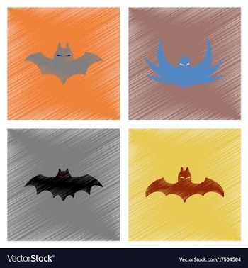 Assembly flat shading style icons halloween bat vector image