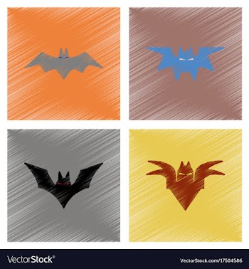 Assembly flat shading style icons halloween bat vector image