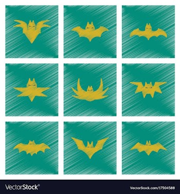 Assembly flat shading style icons halloween bat vector image