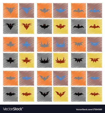 Assembly flat shading style icons halloween bat vector image