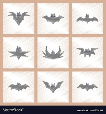 Assembly flat shading style icons halloween bat vector image