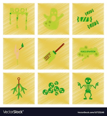 Assembly flat shading style icons halloween boo vector image