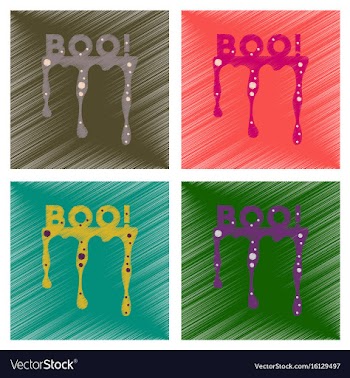 Assembly flat shading style icons halloween boo vector image