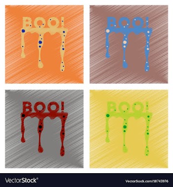 Assembly flat shading style icons halloween boo vector image