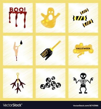Assembly flat shading style icons halloween boo vector image