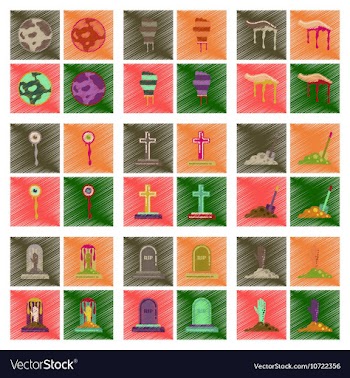 Assembly flat shading style icons halloween full vector image