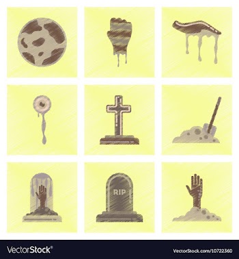 Assembly flat shading style icons halloween full vector image