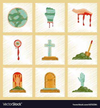 Assembly flat shading style icons halloween full vector image