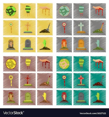 Assembly flat shading style icons halloween full vector image