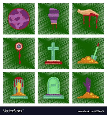 Assembly flat shading style icons halloween full vector image