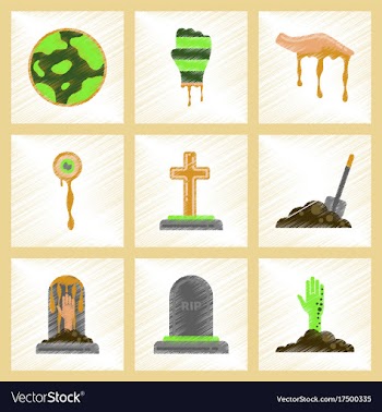 Assembly flat shading style icons halloween full vector image