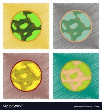 Assembly flat shading style icons halloween full vector image