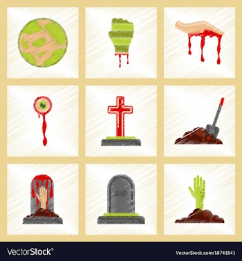 Assembly flat shading style icons halloween full vector image