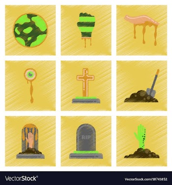 Assembly flat shading style icons halloween full vector image