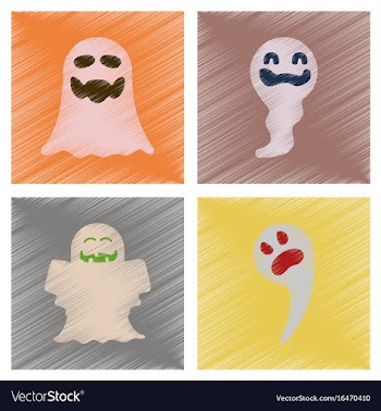 Assembly flat shading style icons halloween ghost vector image